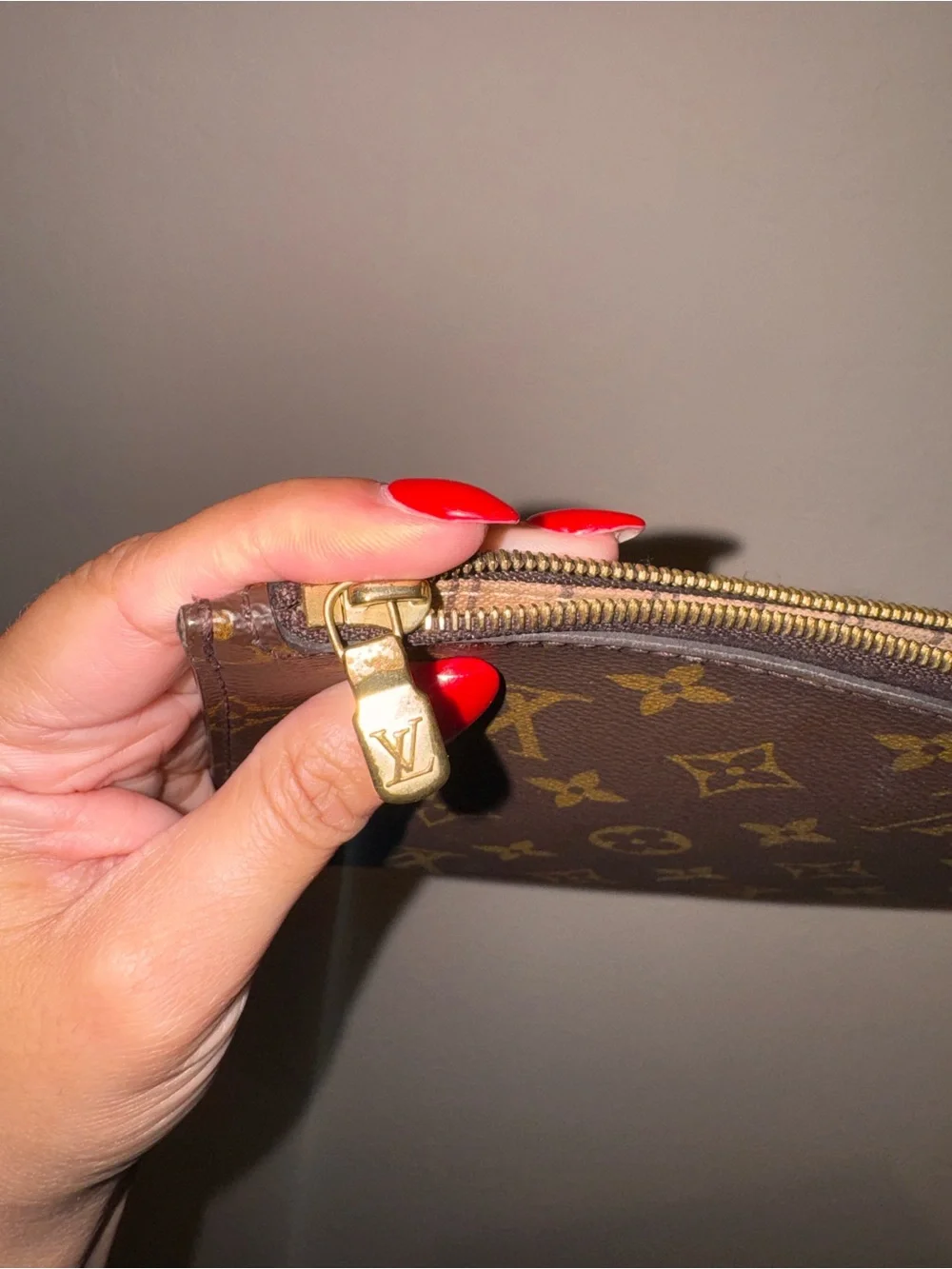 Louis Vuitton Neverful Canvas Wristlet.